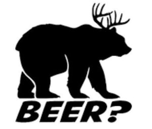 Bear plus Deer equal to Beers (Set of 2), Vinyl Decal Stickers Black 6" for Laptops, Car, Van, Windows, Walls