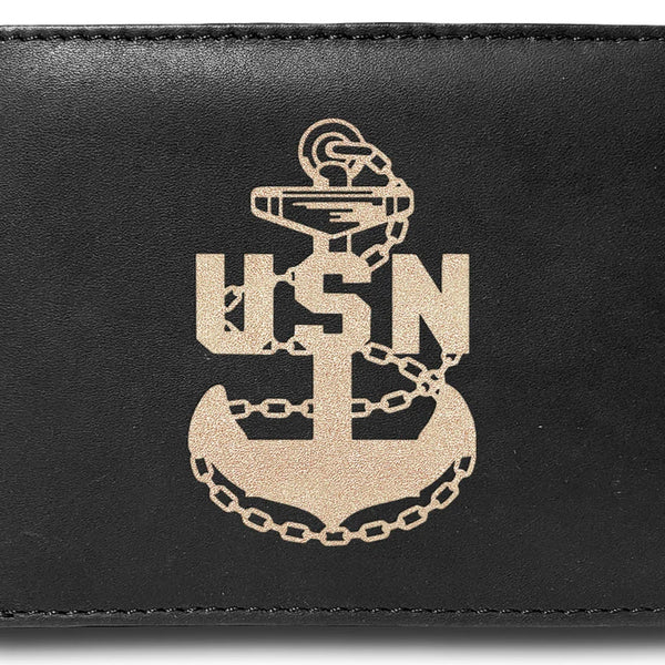 U.S Navy Seal Engraved Men Leather Wallet RFID Slim Fold luxury Purse Sleek and Slim, Bi-Fold Wallet 14 Pockets, Money Clip Wallet.