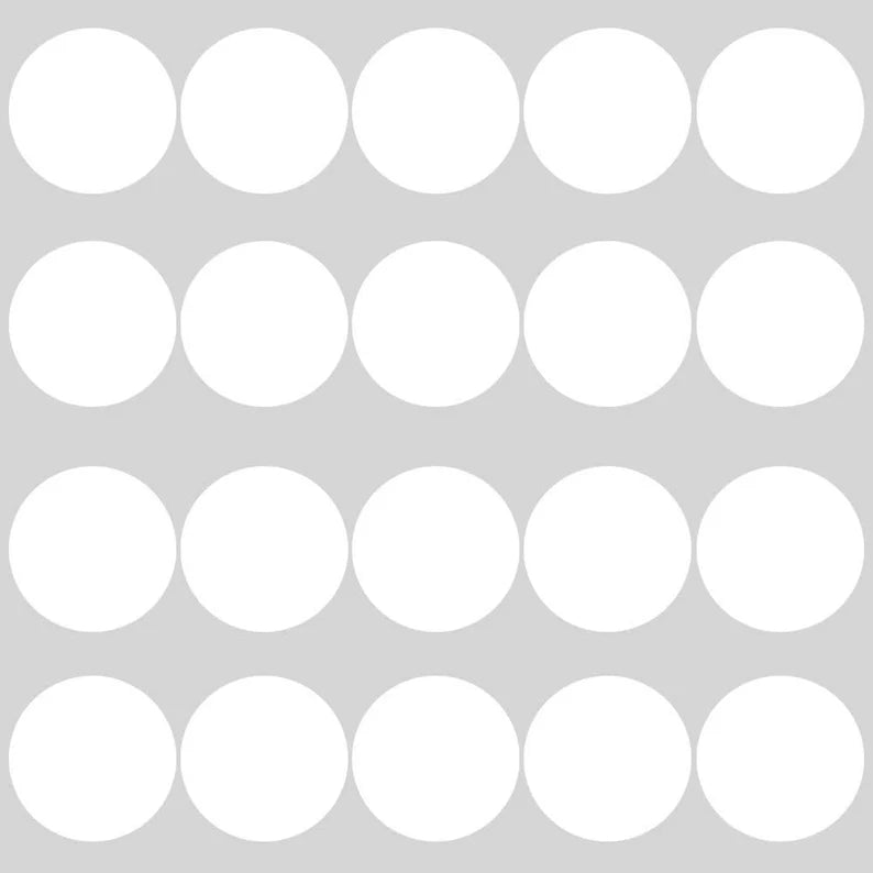 Polka Dot Wall Decals 20 Nos. - 3 Inches Peel & Stick Circles Dots Colors Kids Room VWAQ-555 (White)
