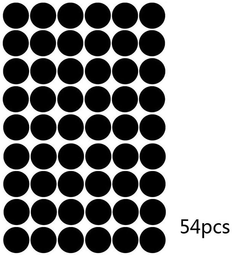 Polka Dots Wall Sticker Decals (2 inches) Home Decor DIY Wall Decor (Black 54pcs)