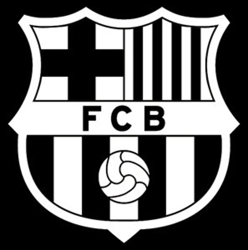 FC Barcelona (Set of 2) Decal Sticker for Soccer Lovers- White 5" for Trucks, Van, Car, Windows, Walls