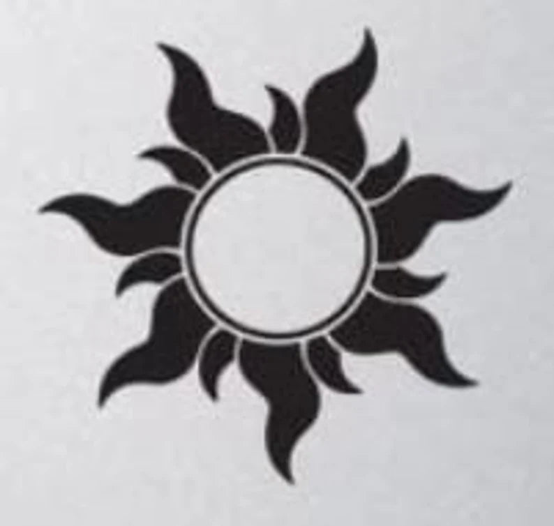 Tangled Sun Rapenzel & Eugene Disney (Set of 2) Black 3.5" Decal Sticker, Laptop, Car, Truck, Van, Window, Walls