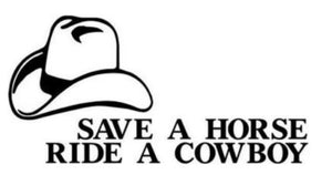 Save a Horse Ride A Cow Boy Black 6.5" (Set of 2) Vinyl Decal Sticker for Laptop, Truck, Cars, Van, Window, Walls