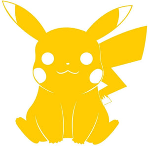 Pokemon Cute Pikachu Sitting (Set of 2) Yellow Vinyl Decal Sticker for Laptop, Macbook, Car, Truck, Van, Wall, Window