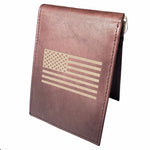 U.S Flag Engraved Men Leather Wallet, RFID Slim Fold luxury Purse Sleek and Slim, Bi-fold Wallet 14 Pockets, Money Clip Wallet.