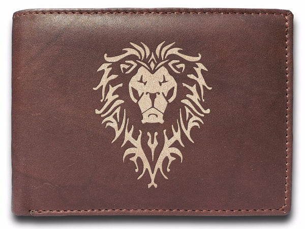 Lion Engraved Men Leather Wallet, RFID Slim Fold Luxury Purse Sleek and Slim, Bi-fold Wallet 14 Pockets, Money Clip Wallet.