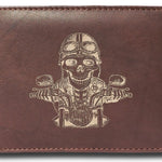 Laser Engraved Men Pure Leather Bi-Fold Wallets, RFID Slim Fold Luxury Purse Sleek and Slim